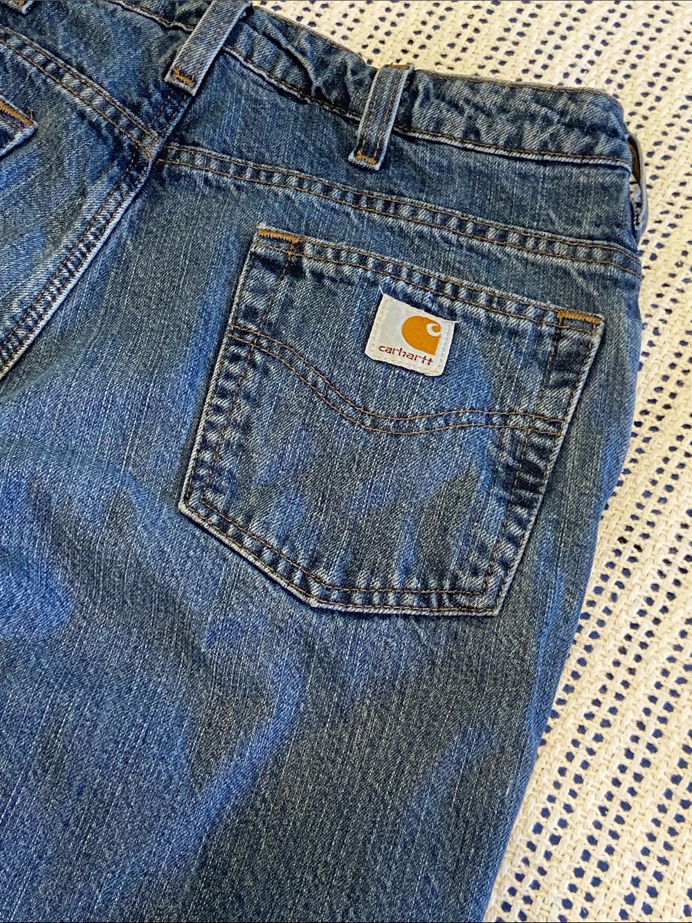 Vintage Carhartt Flannel Lined Jeans Womens Straight Leg Workwear 29x30”